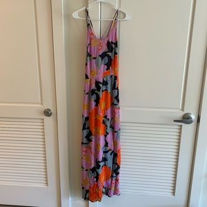 LOFT bright floral maxi dress